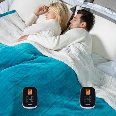 Imagem de WOOMER Cobertor elétrico aquecido, tamanho Queen, cobertor macio de flanela de aquecimento rápido com opção de várias cores, 213 x 228 cm, 10 níveis de aquecimento e desligamento automático de 0,5 a