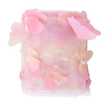 Imagem de Rolo de tule colorido tridimensional DIY Artesanato Acessórios para cabelo Material Fita Tecido de poliéster macio para festas de casamento Decorações de Natal 8 cm de largura (Gradiente Vermelho)