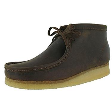 Imagem de Clarks Bota masculina Wallabee Chukka, Couro oleoso marrom, 42