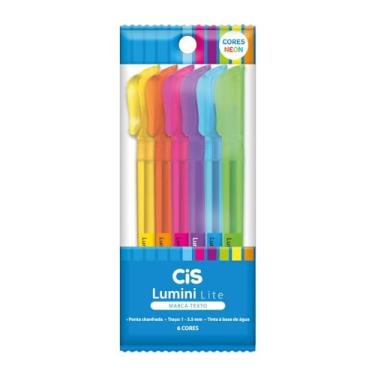 Imagem de Marca-texto CIS Lumini Lite Neon, Estojo com 6 cores