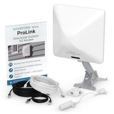 Imagem de Waveform ProLink: Modem direcional externo 5G NR SA/NSA | modem x62 Dual SIM | Antena de alto ganho 4x4 | CPE impermeável para T-Mobile, Verizon, AT&T | Até 2,5 Gbps | com cabo de entrada de janela