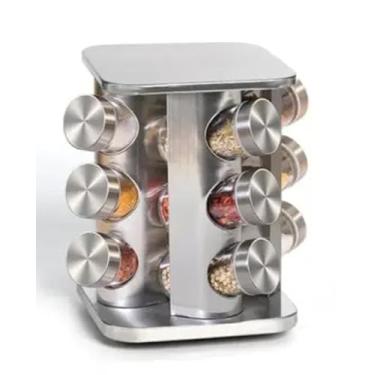 Imagem de Porta Temperos Giratório com 12 Peças, Base Rotatória, Organizador de Condimentos para Cozinha