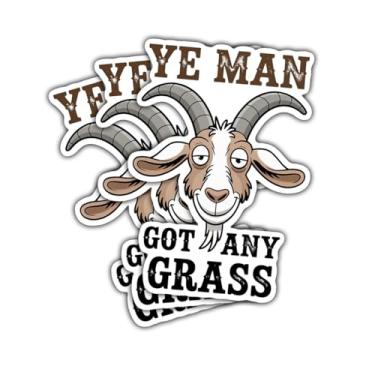 Imagem de 3 adesivos Ye Man Got Any Goats, adesivos engraçados de vinil de cabra animal de fazenda para laptop, caderno, garrafa de água, para-choque de carro, álbum de recortes, presente para agricultores