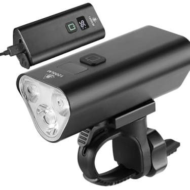 Imagem de Farol para bicicleta – Lanterna de bicicleta super brilhante recarregável, à prova d'água, acessórios de ciclismo de liga de alumínio para andar à noite, mulheres, homens, viagens ao ar livre