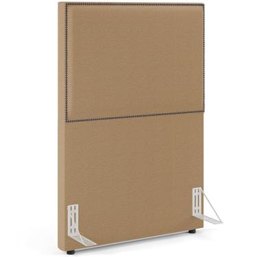 Imagem de Cabeceira Cama Box Solteiro Com Tachas 100 cm Vicenza L02 Bouclê Mostarda - Lyam Decor