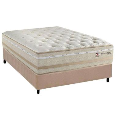 Imagem de Conjunto Box Casal: Colchão Molas Herval Maxspring C1626 + Base Crc Suede Clean (138x188)