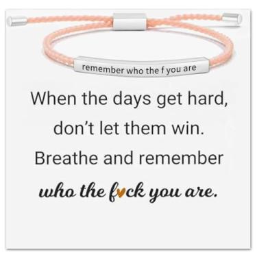Imagem de Pulseira Remember Who You Are Joias inspiradoras para mulheres, incentivo motivacional, presentes de amizade para mulheres, presentes de Natal, Medium, Latão, Sem Pedra Preciosa