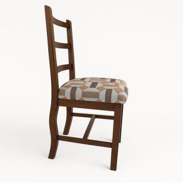 Imagem de Cadeira De Jantar Com Assento Estofado 825 - Imbuia - Arysson Móveis, 
