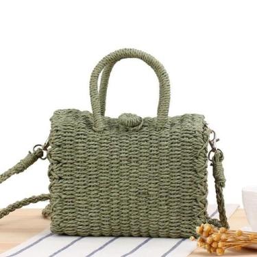 Imagem de Bolsa Tote Feminina de Palha Grande - Design Luxuoso para Verão e Prai