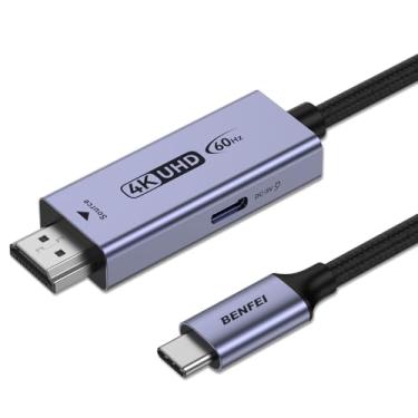 Imagem de BENFEI Cabo HDMI para USB C de 1,8 m 4K a 60Hz, adaptador unidirecional HDMI (fonte) para USB-C (tela) para MacBook, Steam Deck, PS5/4, Nintendo Switch, AR/XR, monitores portáteis