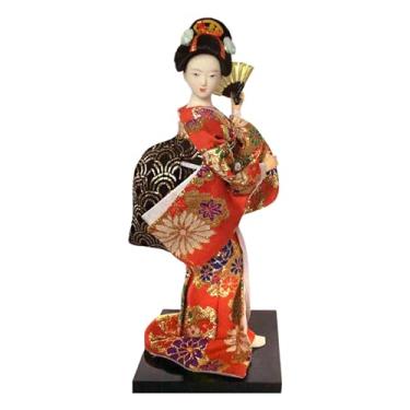 Imagem de Japanese Geisha Doll Kimono Dolls Asian Statue 25cm Sculpture Collectible Figurine Kabuki Doll for Cabinet Table Living Room, Style A/752(Style D)