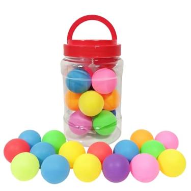 Imagem de Distlety Bolas de pingue-pongue a granel: 3 estrelas 40 mm plástico ABS colorido - pacote com 14 em um balde para crianças/prática de entusiastas de tênis de mesa - proteção ocular e exercício físico