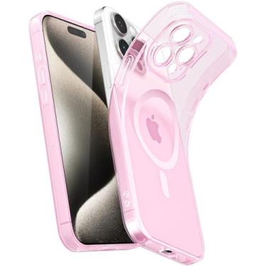 Imagem de Svanove Capa magnética transparente para iPhone 15 Pro Max, compatível com Magsafe Slim Thin Transparente Mag Safe Case para mulheres e meninas, capa feminina de borracha de silicone macia com capa de