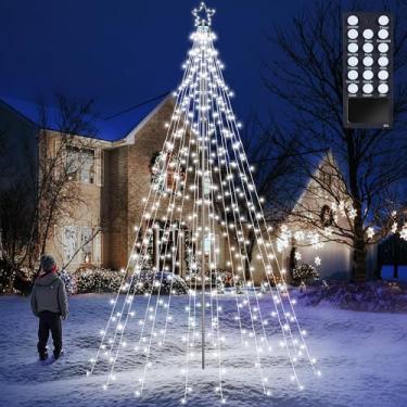 Imagem de Luzes de corda de estrelas ao ar livre - conjunto de postes com controle remoto, vários modos de iluminação, temporizador e recurso à prova d'água para decoração definitiva de férias (branco frio, 3