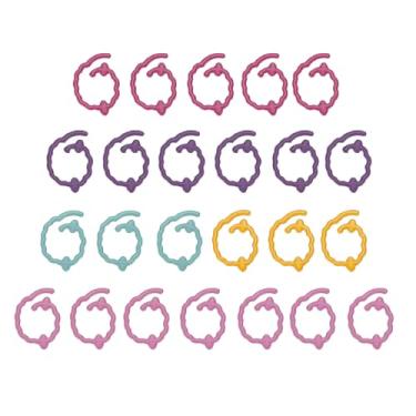 Imagem de Marcadores de ponto de tricô de metal Marcadores de ponto de crochê 24 unidades de liga de zinco espiral padrão de ovelha marcadores de tricô para artesanato em tecido tricô crochê (Colorida)