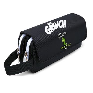 Imagem de Estojo para lápis Grinch Cartoon Anime de poliéster de grande capacidade