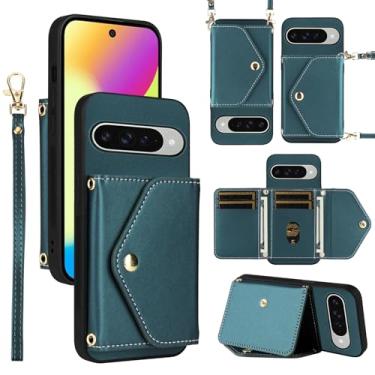 Imagem de Dswteny Capa carteira para Google Pixel 10/10 Pro 5G com cordão de pulso alça de ombro fina, porta-cartões de crédito de couro PU acessórios capa de celular para Pixel10 10Pro Dez mulheres homens