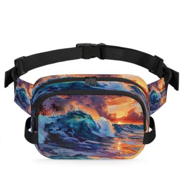 Imagem de Pochete retrô animal pássaro flor para mulheres e homens com alça ajustável bolsa de cinto bolsa transversal bolsa de peito bolsas de bumbum bolsa tiracolo, Cor 6