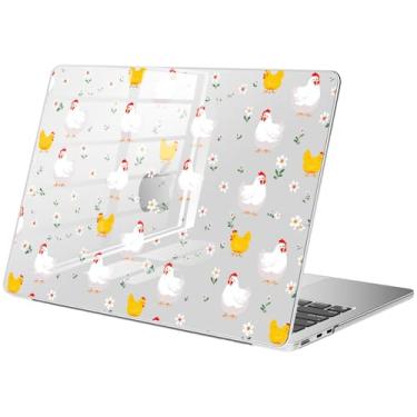 Imagem de BlHMCASE Capa compatível com MacBook Air de 13,6 polegadas M4 M3 M2 2025-2022 A3240 A3113 A2681, capa rígida protetora de flor de galinha fofa para MacBook Air 13.6