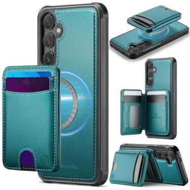 Imagem de WJXEXRS Capa carteira para Samsung Galaxy S25 FE, capa de couro PU 2 em 1 requintada/antiarranhões fina à prova de choque/capa de celular com carregamento magnético para Samsung Galaxy S25 FE - azul