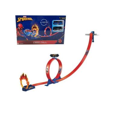Imagem de Pista de Carrinhos Homem Aranha Queda Livre c/ 2 carrinhos - Candide, 