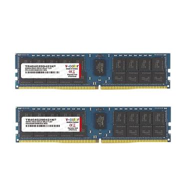 Imagem de V-Color 128 GB (64 GBx2) 2666 MT/s DDR4 ECC R-DIMM 2Rx4 ECC registrado DIMM usando hynix IC Dual Rank para memória de servidor/estação de trabalho/data center (TR464G26D419K)