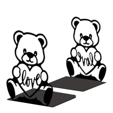 Imagem de Peacoblue Suportes de livros de metal para prateleiras, tampas de livros de estudo resistentes decorativas modernas para escritório, mesa, prateleira, sala 13,5 x 11 x 16,5 cm de ferro fundido simples