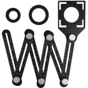 Imagem de Régua Universal Multiângulos em Liga de Alumínio Ajustável – Ferramenta Profissional para Medição Precisa em Madeira, Piso, Azulejo e Construção