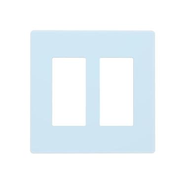 Imagem de Aqua/Teal 2 Gang Duplo GFCI Decorador Rocker/Decorador Tampa de Interruptor de Luz Decorativa Tomada Placa Elétrica Sem Parafusos