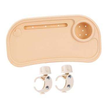 Imagem de Fenteer Bandeja universal para lanches em carrinhos de bebê, acessório profissional para carrinho de bebê, porta-copos para carrinho de bebê, Laranja Claro