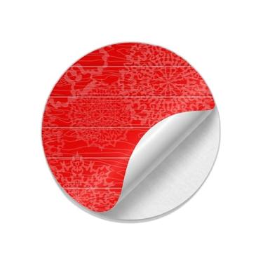 Imagem de Adesivos Redondos Natalinos 25 Unidades Com Estampa Fundo De Madeira - Tamanho 50x50cm