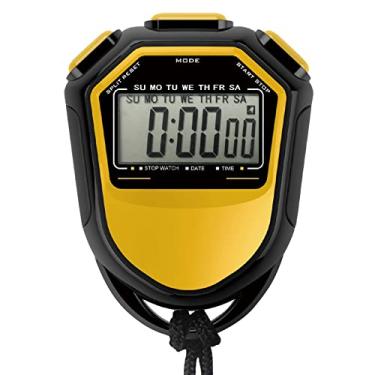 Imagem de Cronômetro digital portátil LCD Cronógrafo Timer Contador Esportivo com Cinto para Natação Corrida Futebol Treinamento