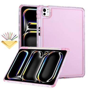 Imagem de UUcovers Capa para iPad Air 33.0 cm M3/M2 (2025/2024) e iPad Pro 33.0 cm M5/M4 (2025/2024) e iPad Pro 12.9 polegadas 6ª/5ª/4ª/3ª geração com suporte para lápis, amortecedor rígido transparente, capa