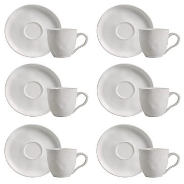 Imagem de Conjunto De Xícara De Chá Com Pires 06 Peças Bio New White Porto Brasil