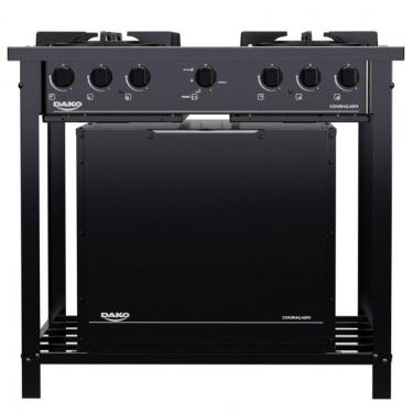 Imagem de Fogão Industrial Dako 4 Bocas Com Forno E Tripla Chama Preto