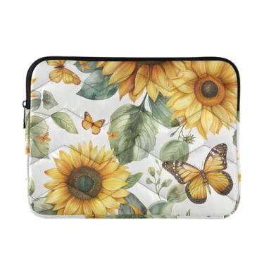 Imagem de GAIGEO Bolsa para laptop Sunflowers Butterfly, fina, leve, durável, trabalho, viagem, tablet, bolsa para laptop, para mulheres, de 13 a 14 polegadas