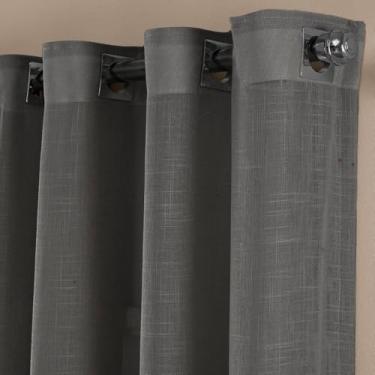 Imagem de Cortina gaze Linho 6,00 X 2,70 gase varão simples Para janela de Sala Quarto(Grafite,2 Metros)