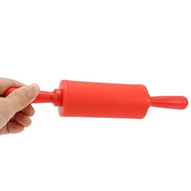 Imagem de SPYMINNPOO Punho Confortável Material Compacto do Produto Comestível do Rolo Rolo Silicone para o Vermelho Macarronete da Padaria (Vermelho)
