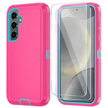 Imagem de ONOLA Capa para Samsung Galaxy S24+/S24 Plus com protetor de tela HD [não serve para S24/S24 Ultra], capa de telefone resistente 3 em 1 para Galaxy S24 Plus de 6,7 polegadas, rosa azul celeste