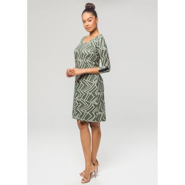 Imagem de Vestido 3/4 Pau a Pique Estampado Verde