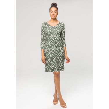 Imagem de Vestido 3/4 Pau a Pique Estampado Verde
