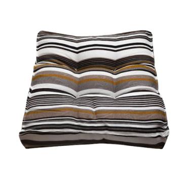Imagem de Almofada Futon 45x45 Colorida para Assento Turco - Conforto e Decoração Moderna (Listrado Mostarda)