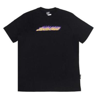 Imagem de Camiseta Santa Cruz Flame Hand Strip - Preto-Masculino