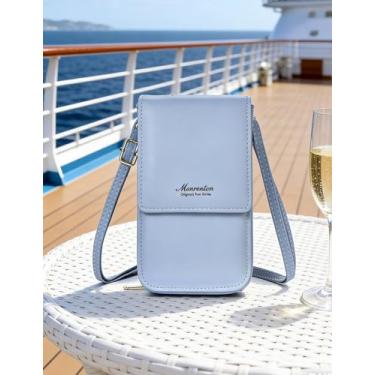 Imagem de Bolsa tiracolo feminina de couro azul