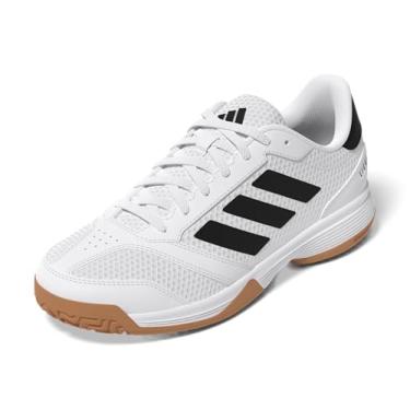 Imagem de adidas Tênis infantil unissex de vôlei Ligra 8, Branco/Preto/Branco, 3.5 Little Kid