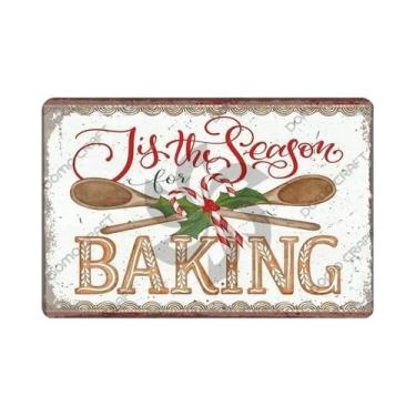 Imagem de Placa De Metal Vintage Feliz Natal Com Caixa De Música, Placa De Árvor