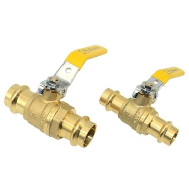 Imagem de Dsmpipeft Pressione x Pressione a válvula de esfera com anéis de vedação EPDM, válvula esférica de portão de furo completo para conexões de tubos de cobre (2 peças) (3/10.2 cm)