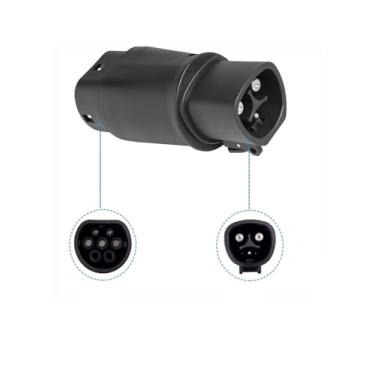 Imagem de Adaptador de carregamento ev Conector de carregamento de veículo elétrico Te para Tipo 2 IEC 62196-2 Adaptador EV Carregador EVSE 32A Adaptador EV