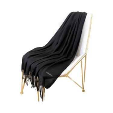 Imagem de Cachecol De Cashmere Feminino, Xale Quente, Pashmina Com Franjas, Outo