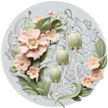 Imagem de MYPRACS Molde de silicone para fondant de flores e folhas para decoração de bolos, cobertura de cupcake, pasta de goma de chocolate, argila de polímero